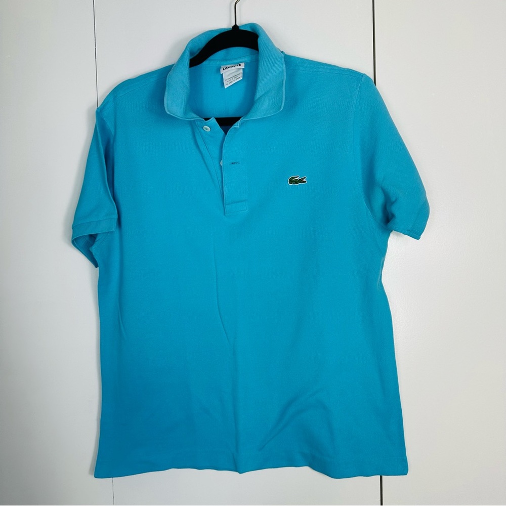 Lacoste, turquoise blue polo shirt , size L